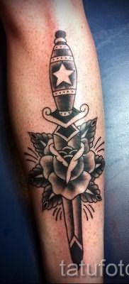 фото тату кинжал и роза пример для статьи про значение татуировки – tatufoto.ru – 42