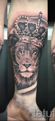 тату лев с короной – фото для статьи про значение татуировки – tatufoto.ru – 16
