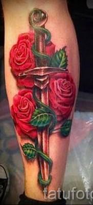 фото тату кинжал и роза пример для статьи про значение татуировки – tatufoto.ru – 2