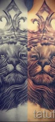 тату лев с короной – фото для статьи про значение татуировки – tatufoto.ru – 18