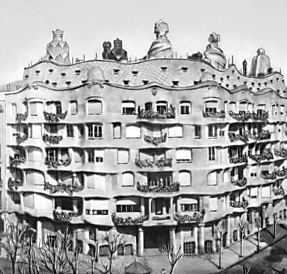 А. Гауди. Жилой дом «Каса Мила» в Барселоне. Испания. 1905—1910.