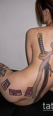 тату меч и змея №330 – прикольный вариант рисунка, который легко можно использовать для переработки и нанесения как Tattoo sword and snake