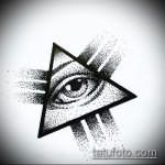эскиз тату глаз в треугольнике №459 - прикольный вариант рисунка, который хорошо можно использовать для доработки и нанесения как тату глаз в треугольнике с розами