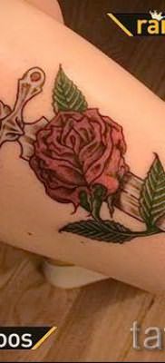фото тату кинжал и роза пример для статьи про значение татуировки – tatufoto.ru – 33