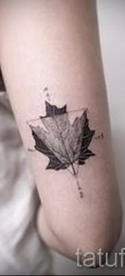 Идея классного рисунка в готовой татуировке клен для записи про смысл клена в татуировке
