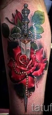 фото тату кинжал и роза пример для статьи про значение татуировки – tatufoto.ru – 51