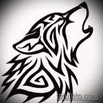 эскиз тату воющий волк №956 - эксклюзивный вариант рисунка, который хорошо можно использовать для переработки и нанесения как волк на луну воет тату