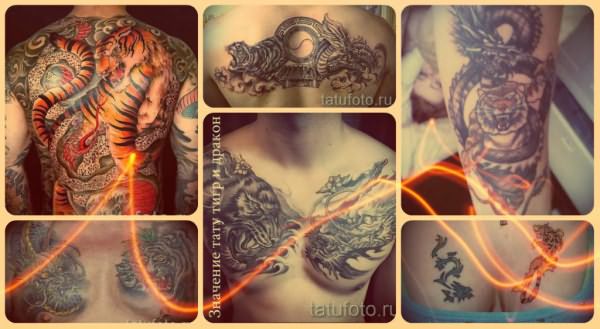 Значение тату тигр и дракон - информация по теме и фото удачных татуировок
